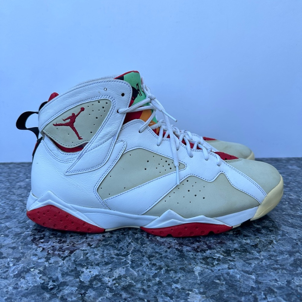 Nike Air Jordan 7 Retro Hare 2014 Size 13 304775-125 White Red Black Grey OG